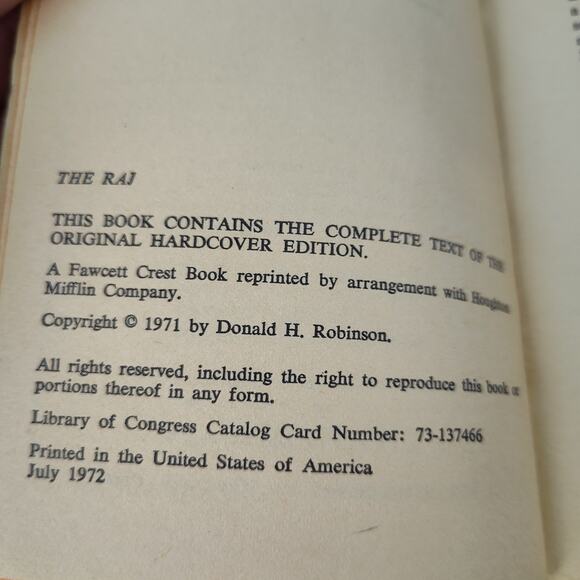 The Raj by Donald Robinson 1972 Fawcett Crest Historical Romance Adventure PB - Picture 4 of 12